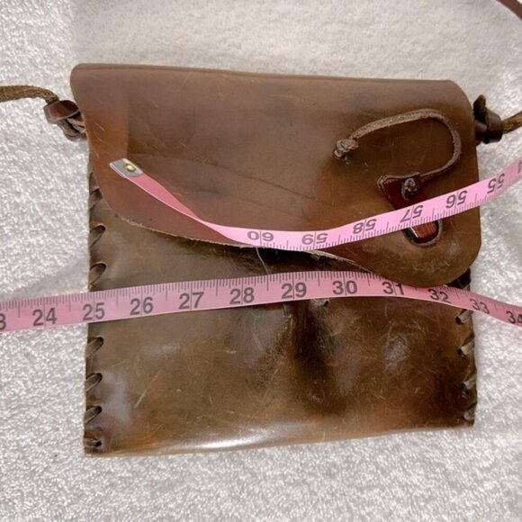 Vintage Brown Leather Shoulder Bag Purse - Picture 11 of 11